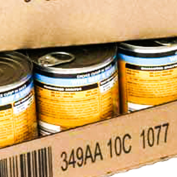 Hr food kraft carton coding with barcodes